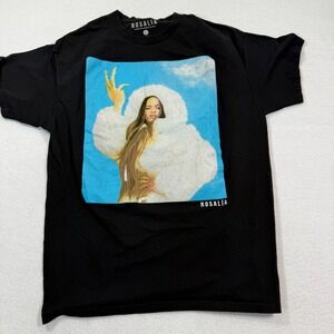 Rosalia Shirt Women L‎ Black Graphic 100% Cotton Classic Fit Short Sleeve